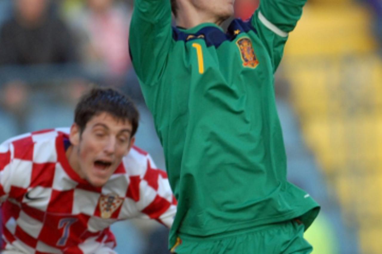 \'12.10.2010. Varazdin - Kvalifikacijska utakmica mladih reprezentacija U 21 Hrvatska - Spanjolska. David de Gea Photo: Marko Jurinec/PIXSELL\'