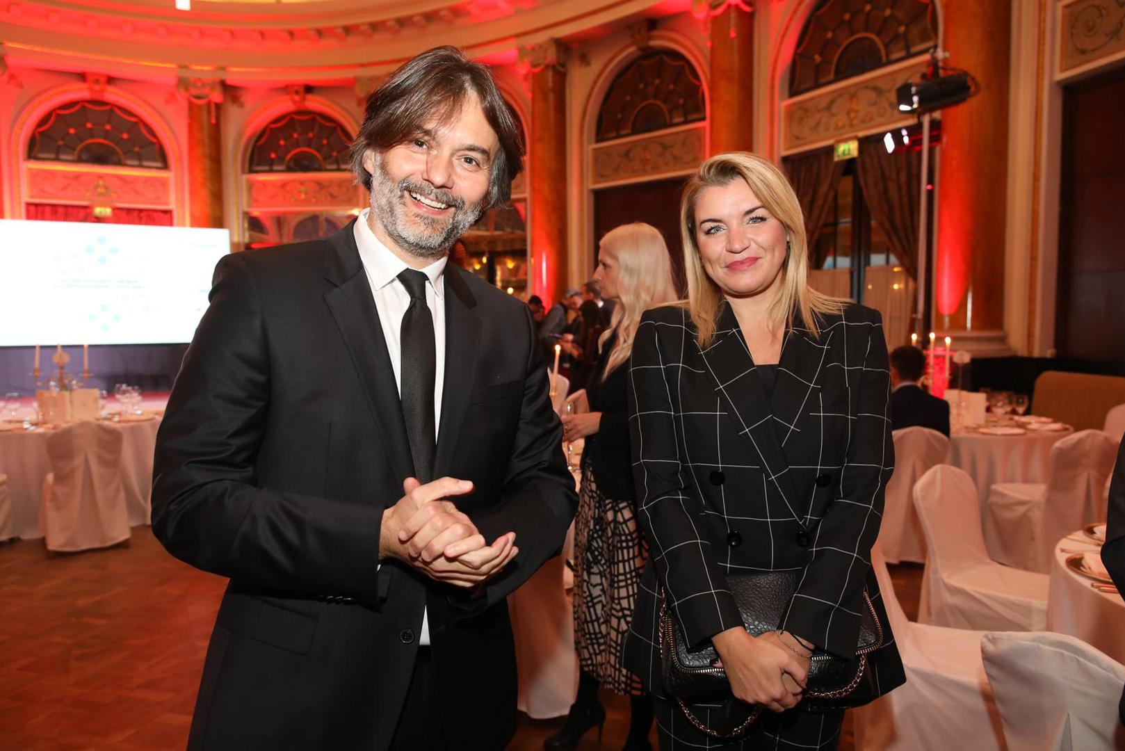 14.12.2021 Zagreb-  U hotelu Esplanade odrzano je proglasenje gospodarstvenika i gospodarskog dogadjaja 2021. godine u izboru Vecernjeg lista.  Drazen Klaric, Nikolina Brnjac