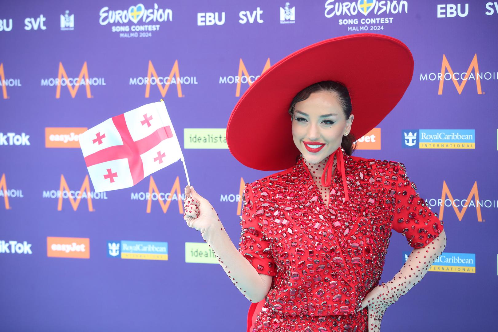 05.05.2024., Malmo, Svedska - Tirkizni tepih, predstavljanje sudionika Eurosonga.  Nutsa Buzaladze, predstavnica Gruzije Photo: Sanjin Strukic/PIXSELL