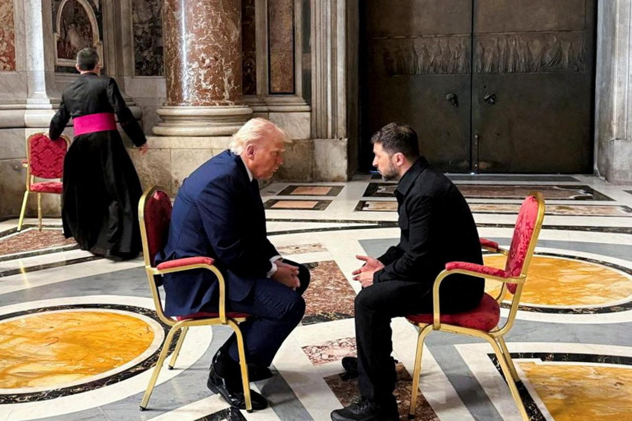 Ukraine's President Zelenskiy meeting U.S. President Trump at the Vatican