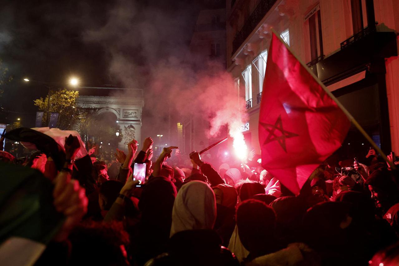 FIFA World Cup Qatar 2022 - Fans gather in Paris for Morocco v Portugal
