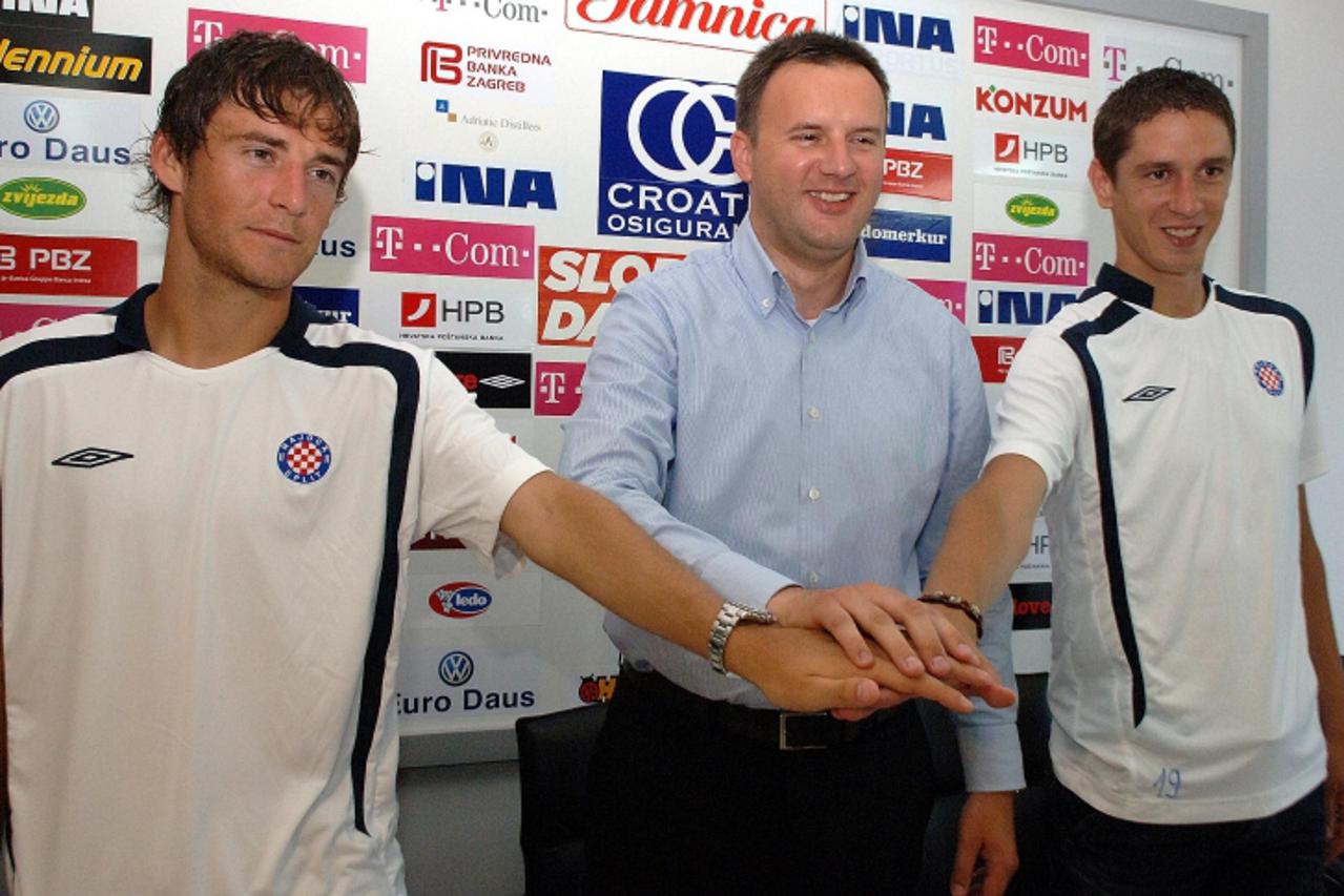 'sport...split...080708 Mate peros predsjednik kluba i pojacanja Jertec i Buljat Snimio:Tino Juric'