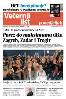 Večernji list naslovnica
