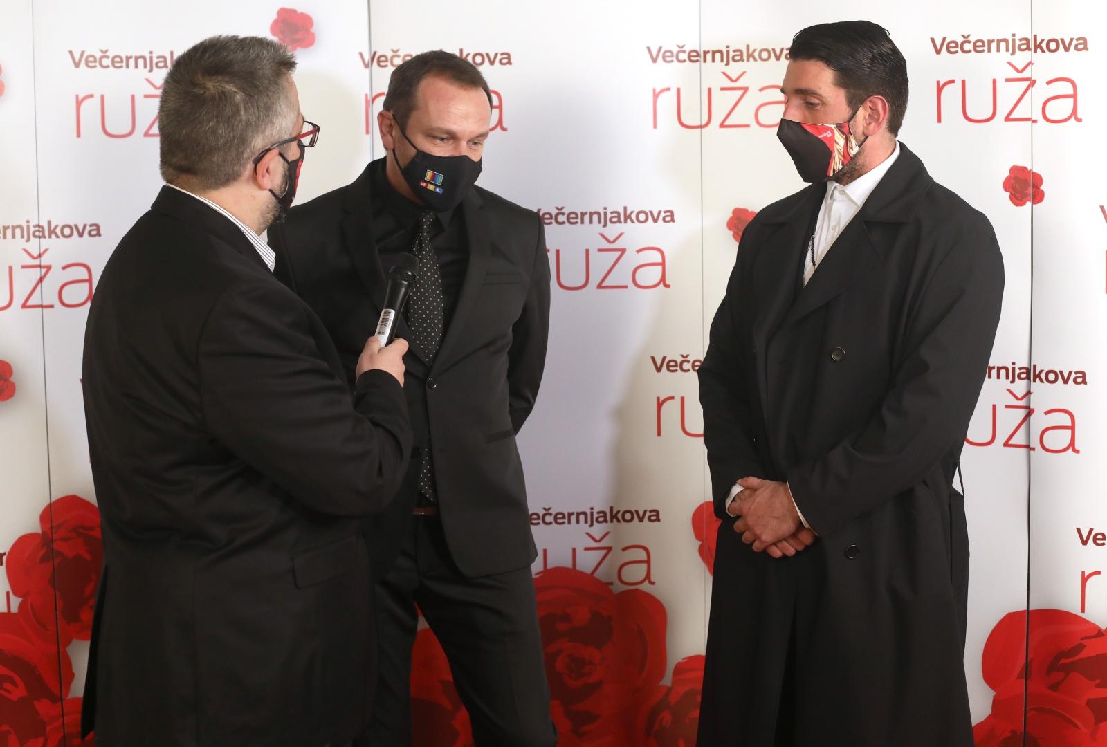 20.03.2021., Zagreb - Dolazak uzvanika na svecanu dodjelu Vecernjakove ruze u Hrvatskom narodnom kazalistu. Photo: Marin Tironi/PIXSELL