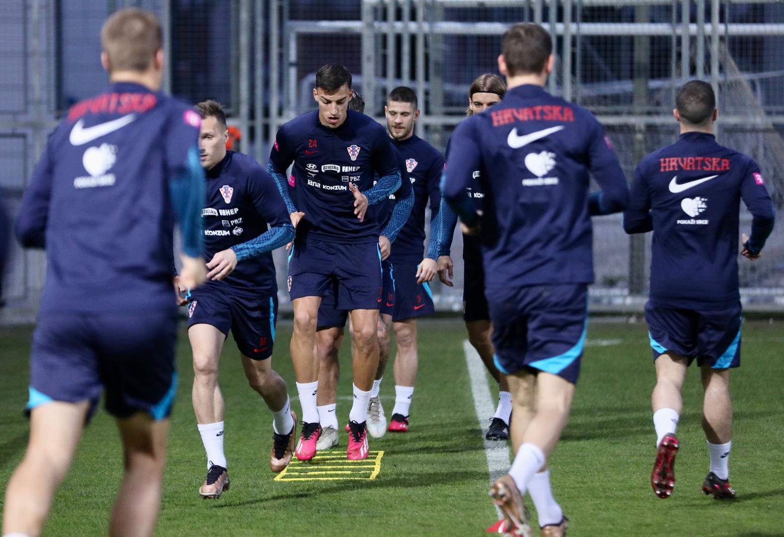 21.03.2023., Split - Na stadionu Hrvatski vitezovi odrzan je trening hrvatske nogometne reprezentacije uoci utakmice kvalifikacija za EURO 2024. koju igraju protiv Walesa. Petar Musa Photo: Ivo Cagalj/PIXSELL