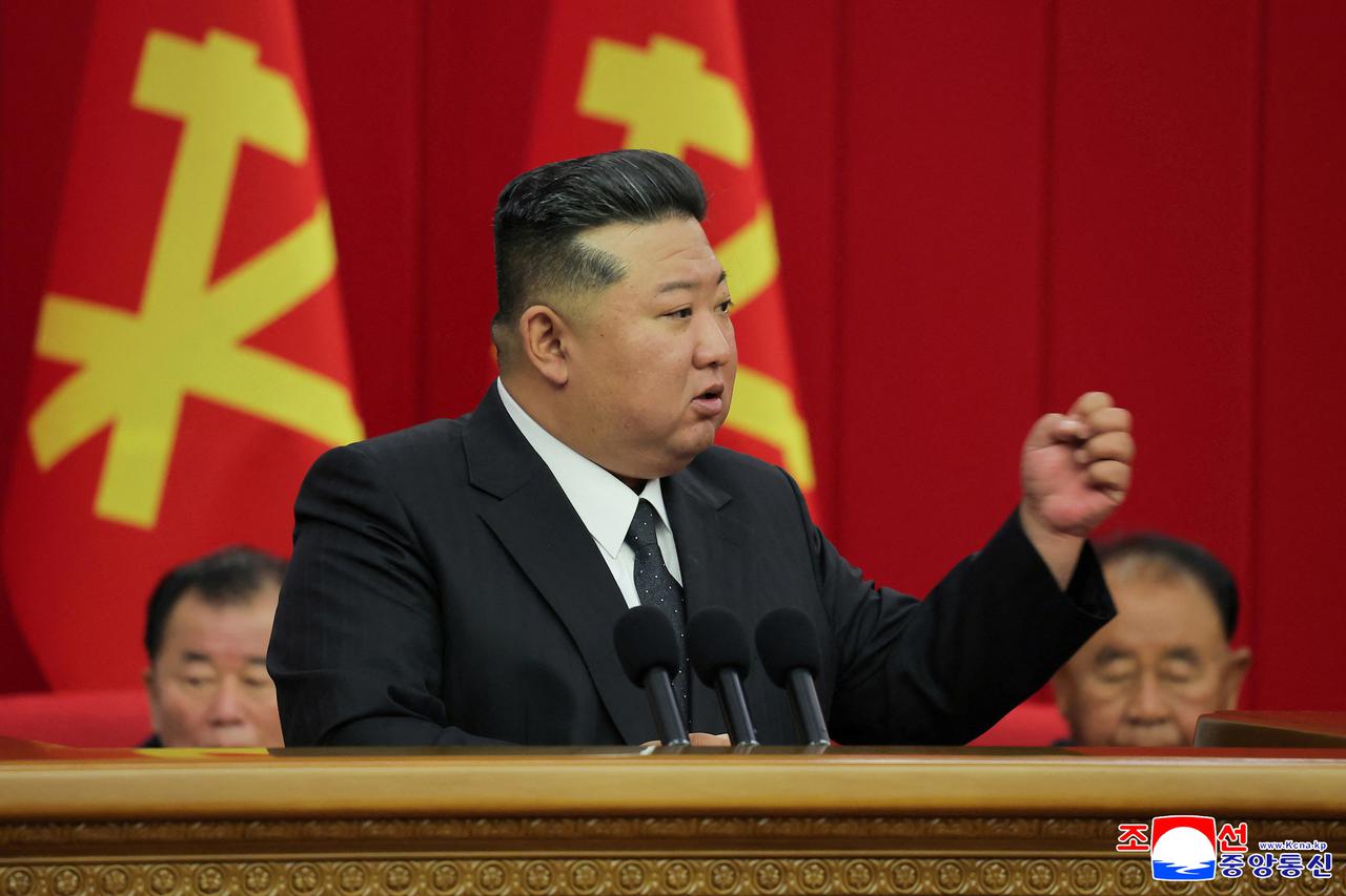 North Korean leader Kim Jong Un attends the 12th Plenary Session of the 8th Central Committee of the Workers' Party of Korea, in Pyongyang