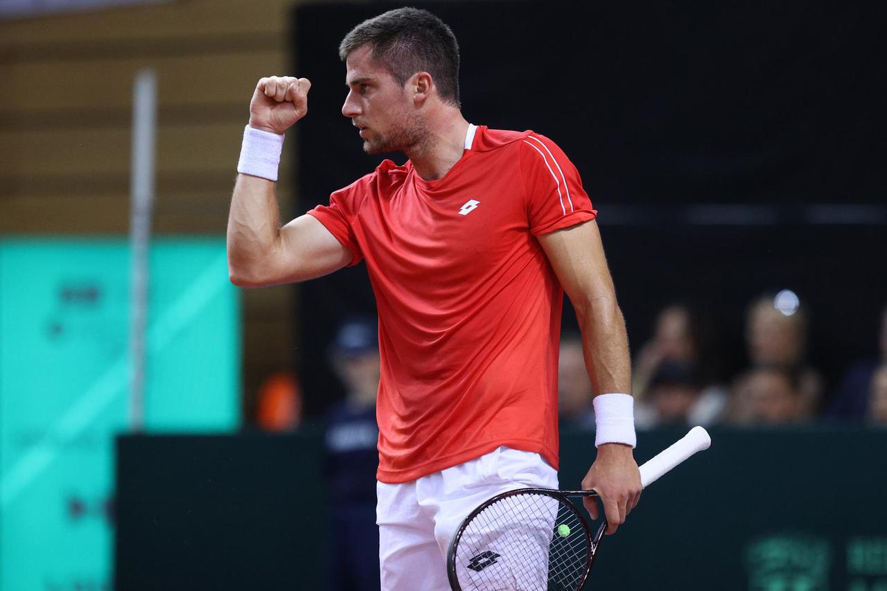 Rijeka: Borna Gojo i Dominic Thiem u drugom meču između Hrvatske i Austrije u kvalifikacijama Davis Cupa