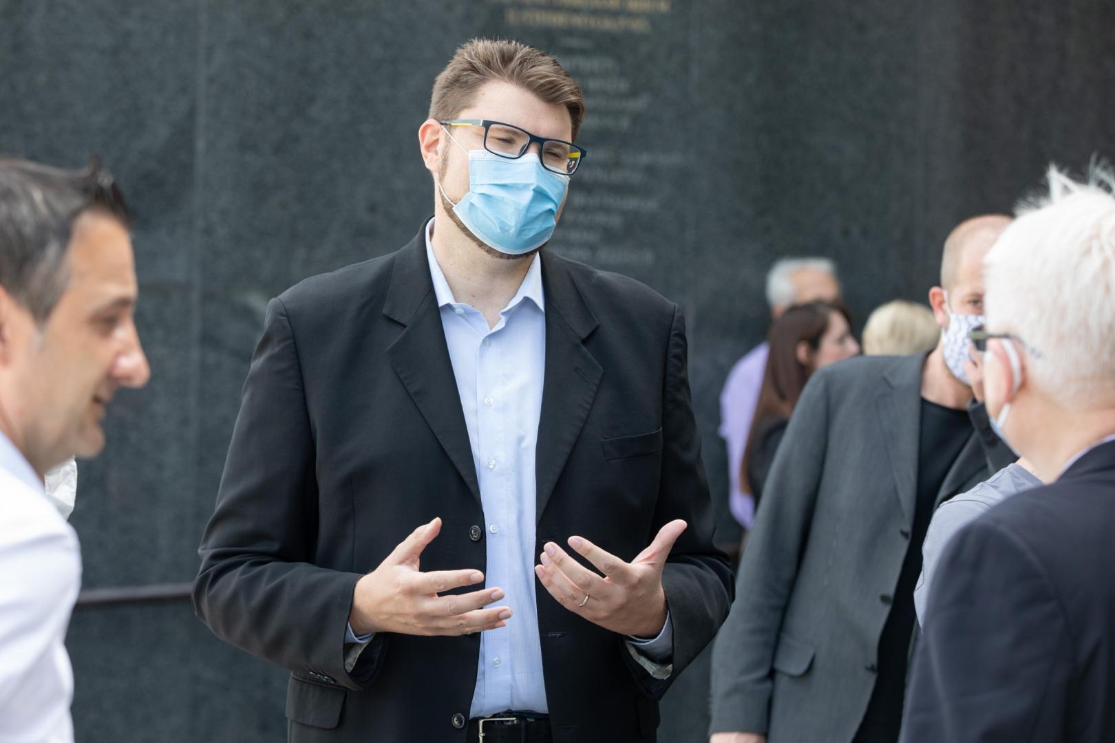 19.08.2020., Zagreb - Posljednji ispracaj nekadasnjeg saborskog zastupnika i sveucilisnog proferora Josipa Kregara na zagrebackom Krematoriju. Pedja Grbin.