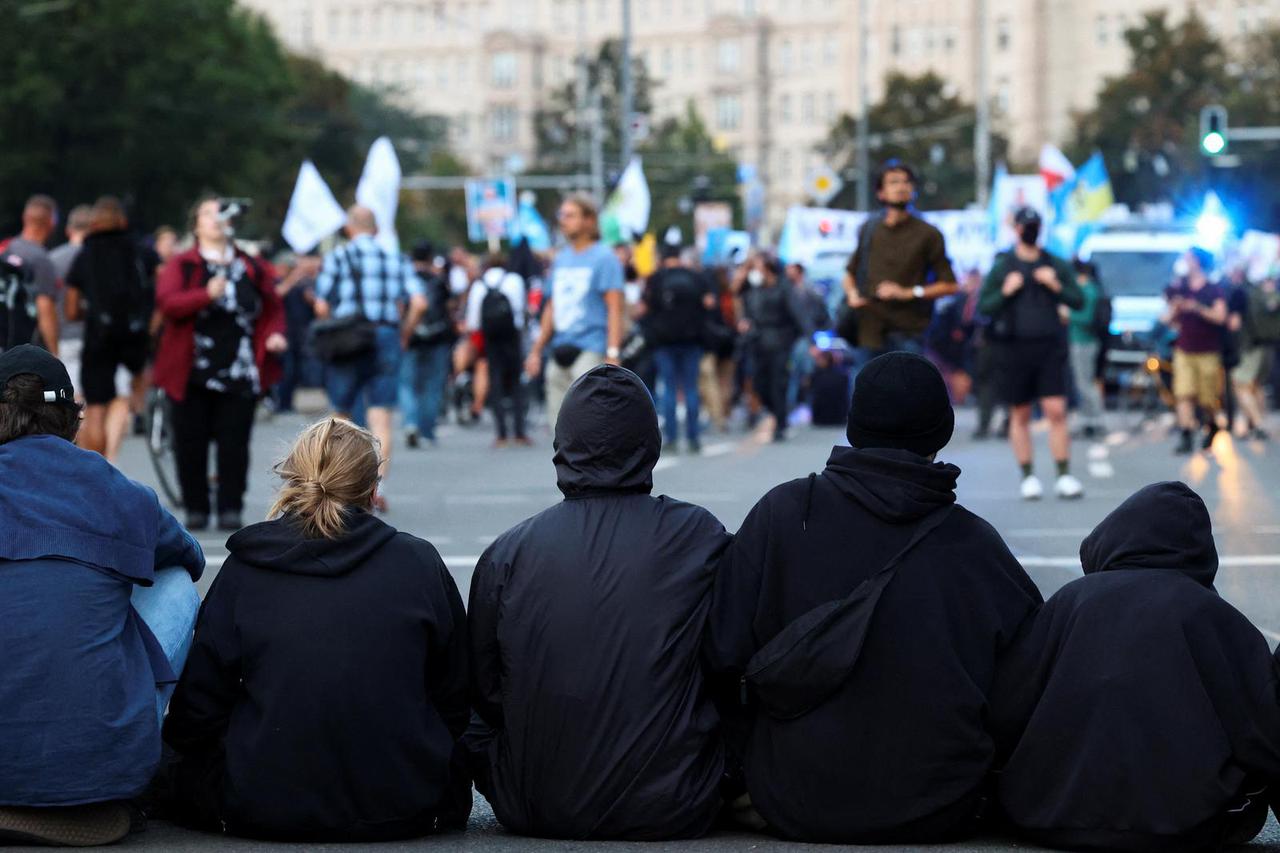Protest against increasing energy prices and rising living expenses, in Leipzig