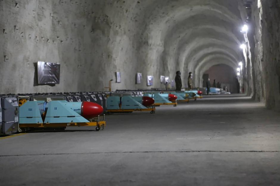 Missiles are seen at an underground missile site of Iran's Revolutionary Guards at an undisclosed location in the Gulf