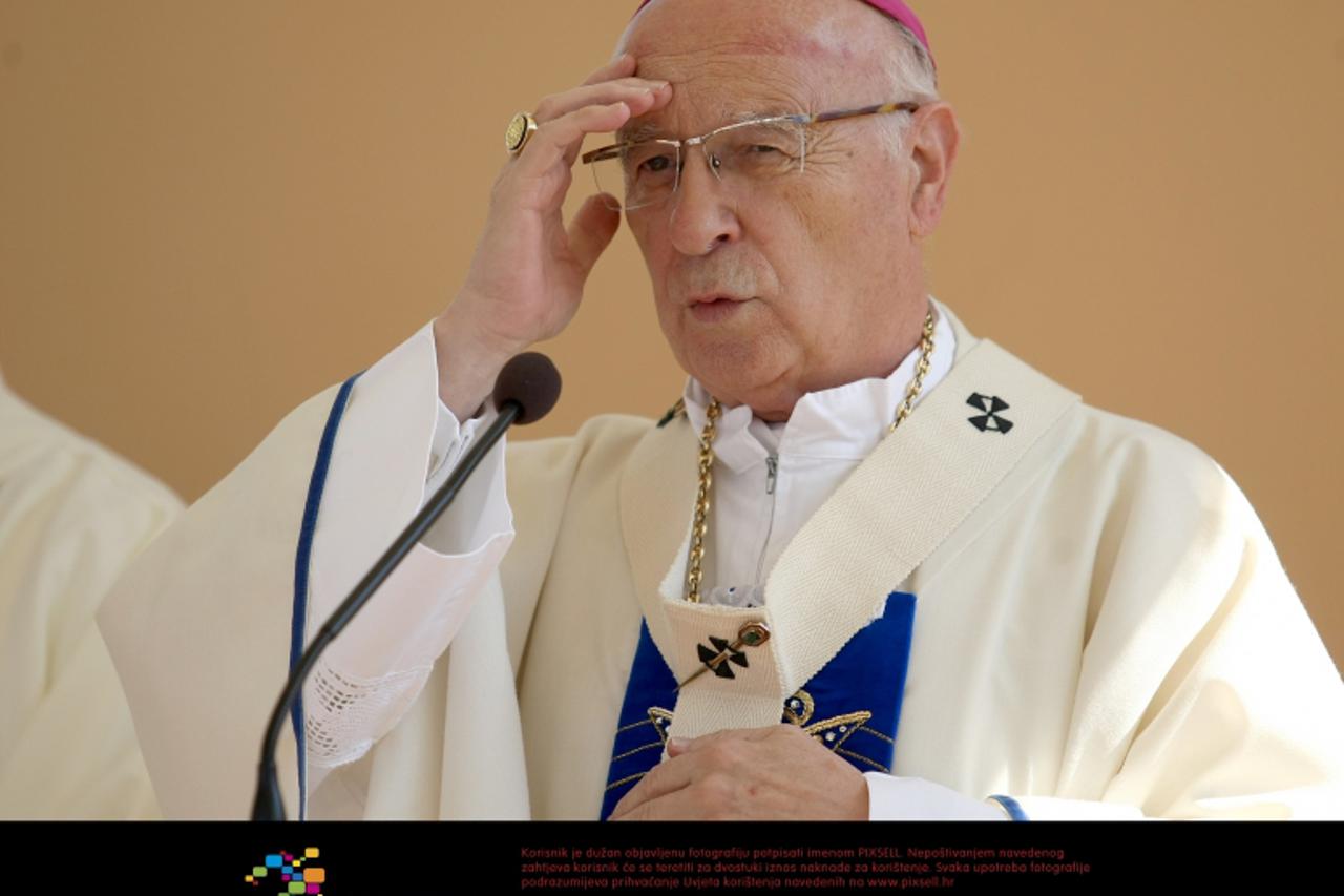 '15.08.2012., Aljmas - Sveta misa povodom blagdana Velike Gospe. Veliki broj vjernika stigao u kod Gospe od Utocista u Aljmasu. Centralnu misu koju je predvodio Mons. Dr. Marin Srakic. Photo: Davor Ja