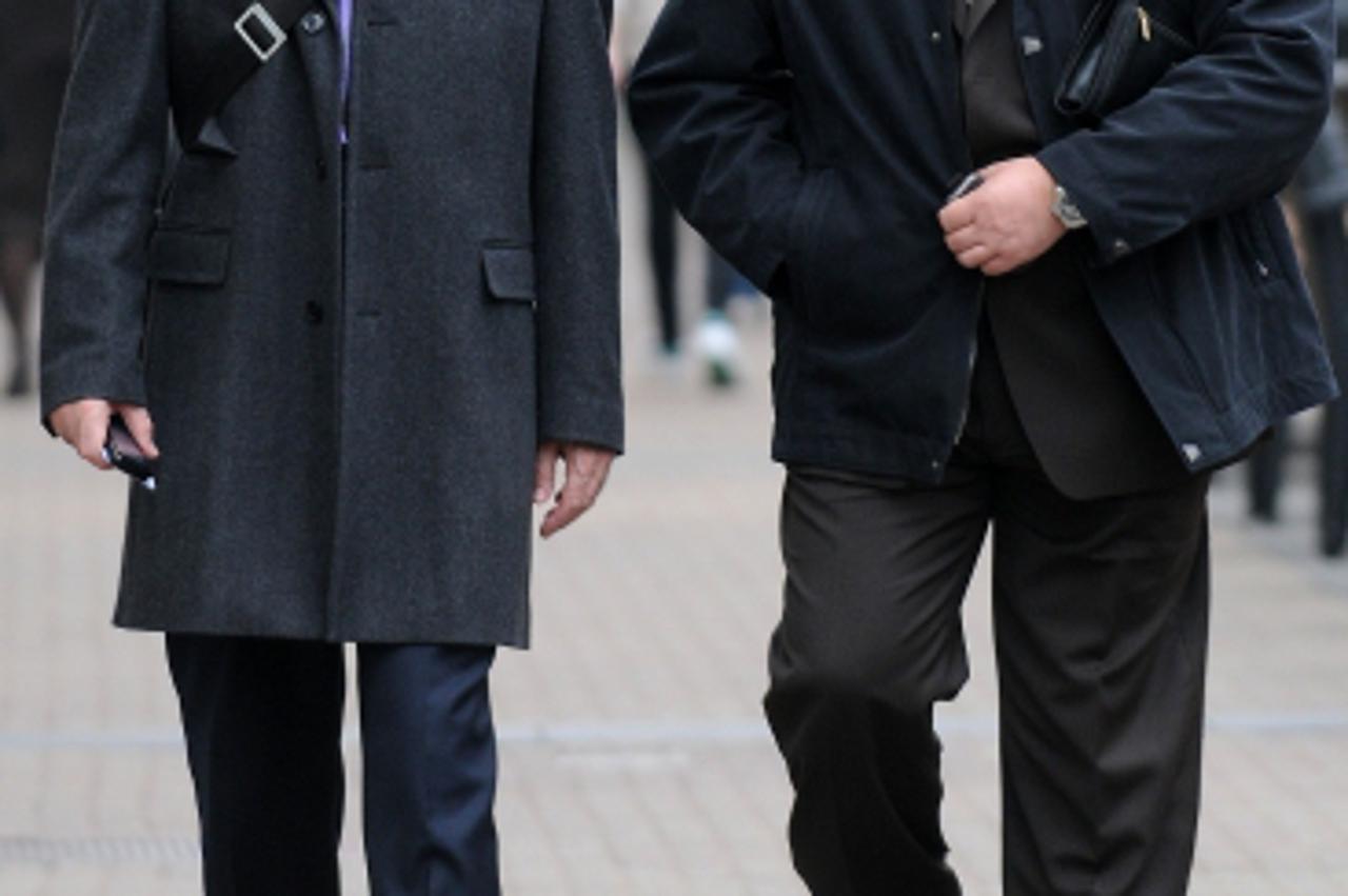 '24.03.2010., Zagreb, Hrvatska - Milorad Pupovac potpredsjednik SDSS -a i saborski zastupnik sa predsjednikom SDSS - a Vojislavom Stanimirovicem na Cvjetnom trgu. Photo: Anto Magzan/PIXSELL'