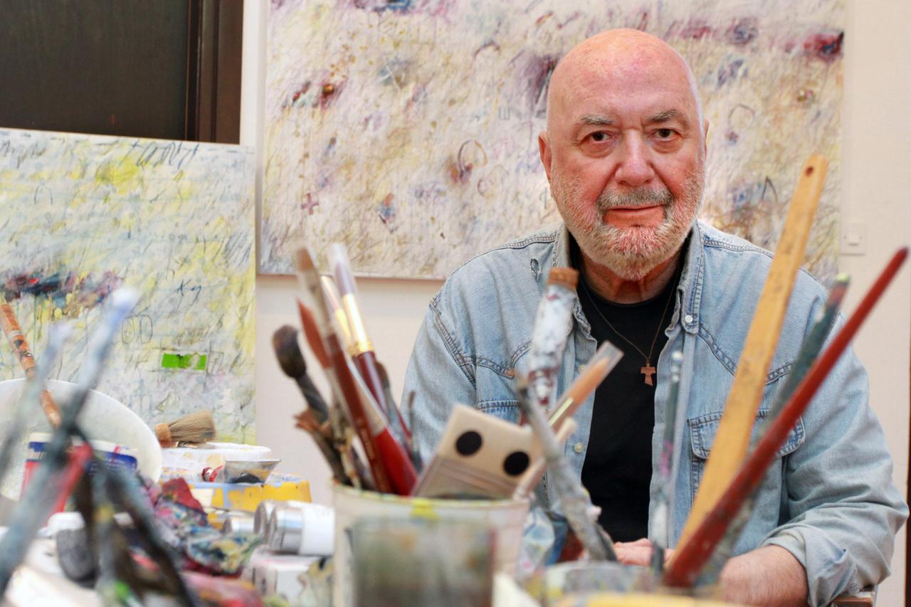 09.12.2014., Split - Umjetnik Matko Trebotic, jedan od najznacajnijih hrvatskih slikara s medjunarodnom reputacijom. Photo: Ivana Ivanovic/PIXSELL