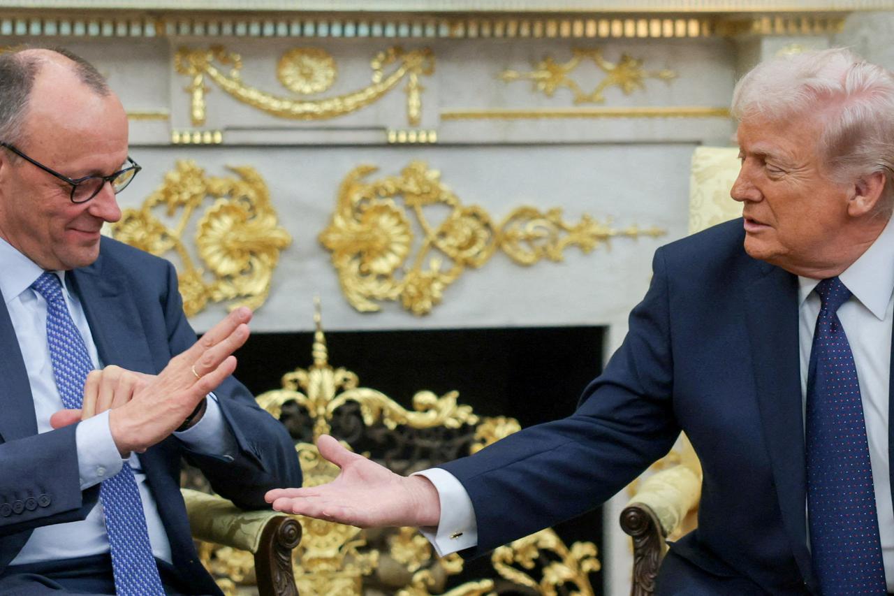 FILE PHOTO: U.S. President Trump and German Chancellor Merz meet at the White House in Washington