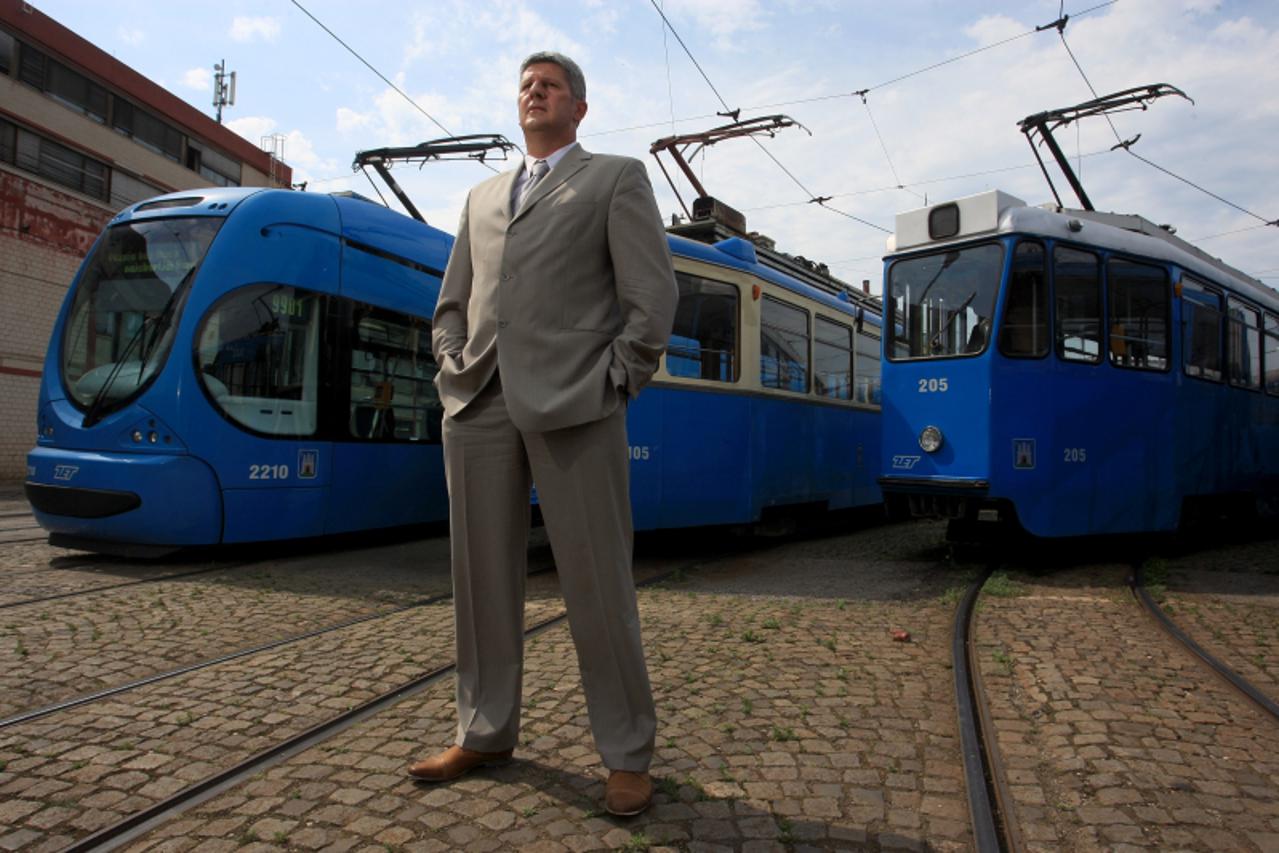 '30.06.2011. Ozaljska,  Zagreb- Direktor ZET-a Dubravko Baricevic medju tramvajima na remizi na Ljubljanici. Photo: Boris Scitar/PIXSELL'