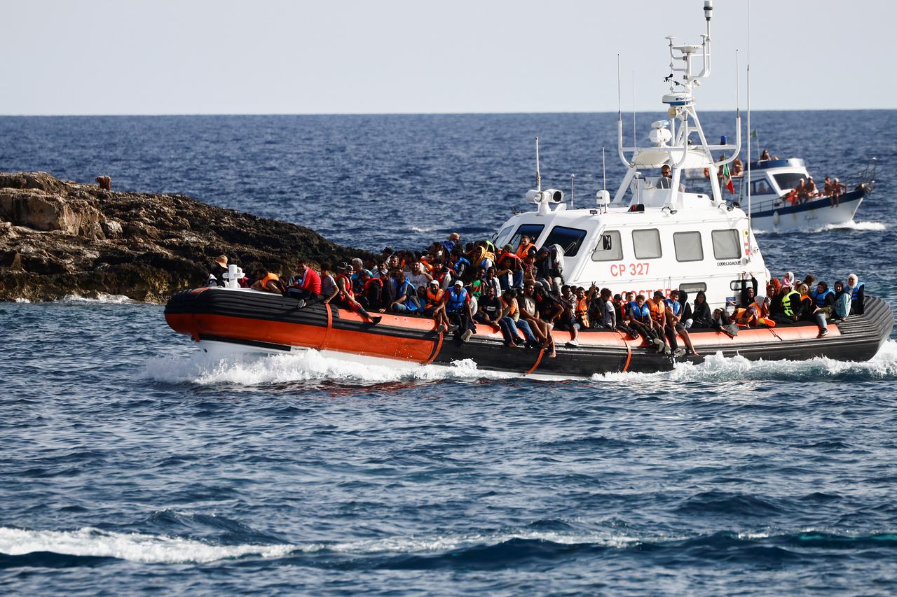 Migrants in Lampedusa