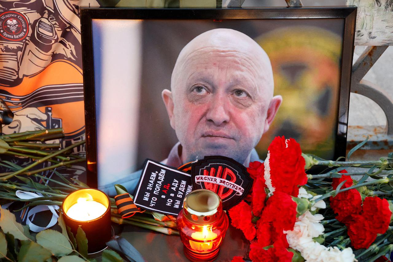 FILE PHOTO: Makeshift memorial in Moscow for Wagner's Prigozhin believed killed in plane crash