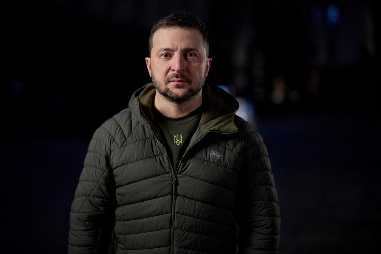 FILE PHOTO: Ukraine's President Zelenskiy addresses Ukrainian people on the New Year eve, in Kyiv