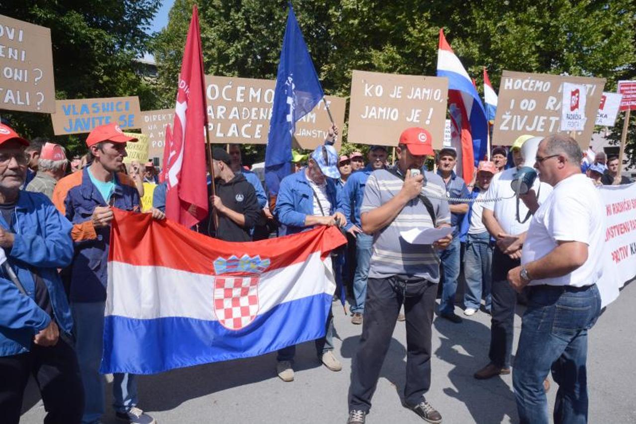 metaling, sisak, prosvjed radnika