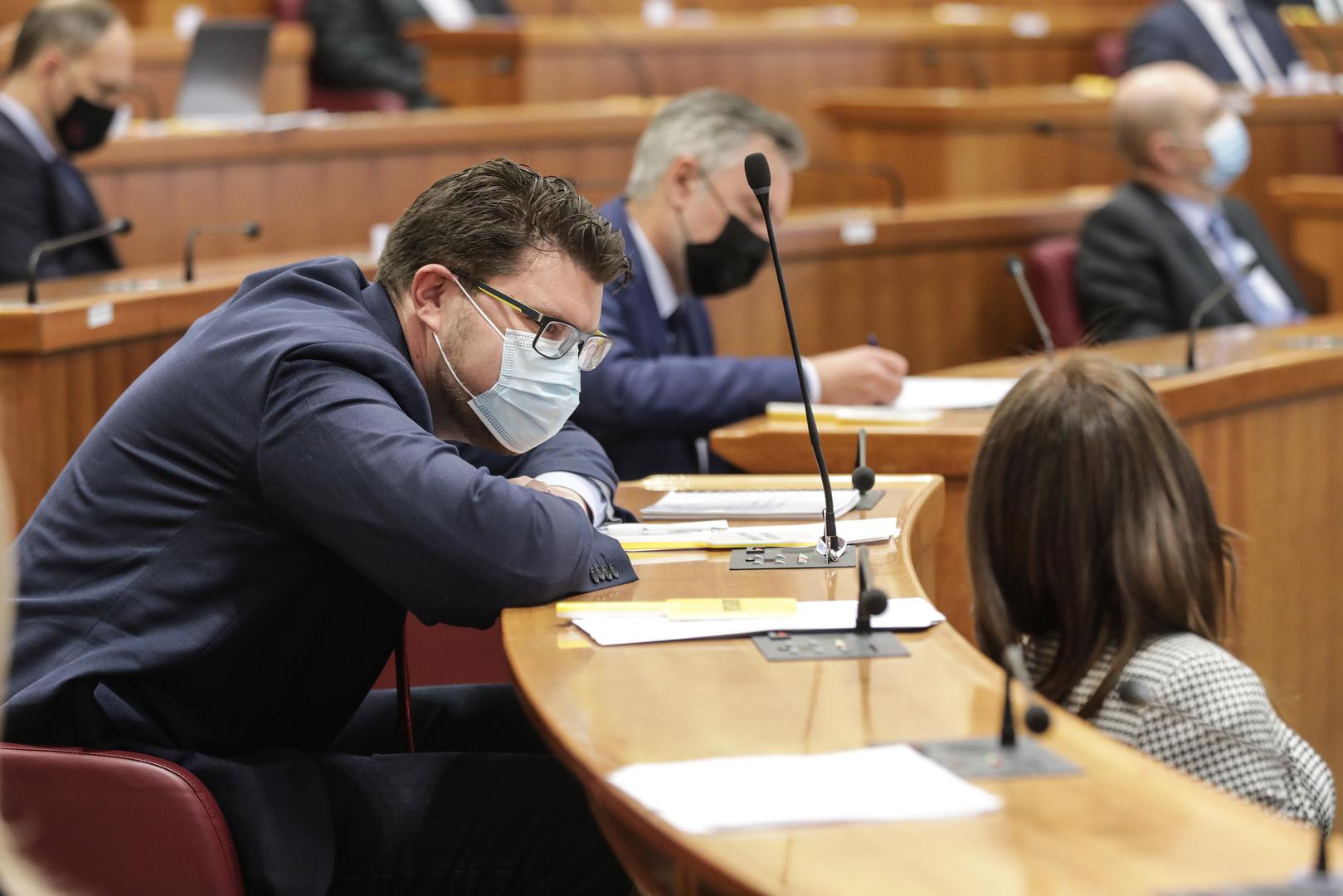 07.04.2021., Zagreb - Aktualnim prijepodnevom pocela je 7. sjednica Hrvatskog sabora. Pedja Grbin Photo: Robert Anic/PIXSELL
