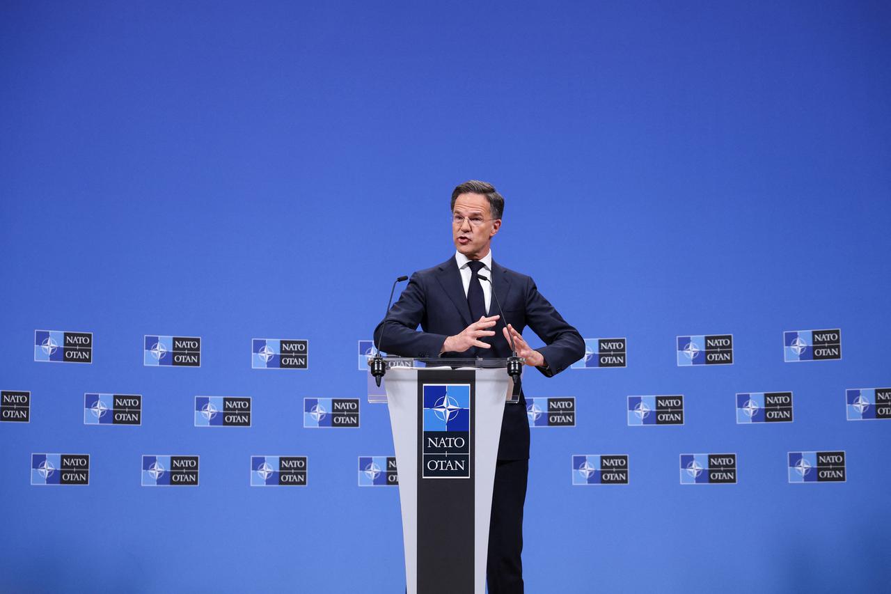 NATO Secretary General Mark Rutte holds a press conference, in Brussels