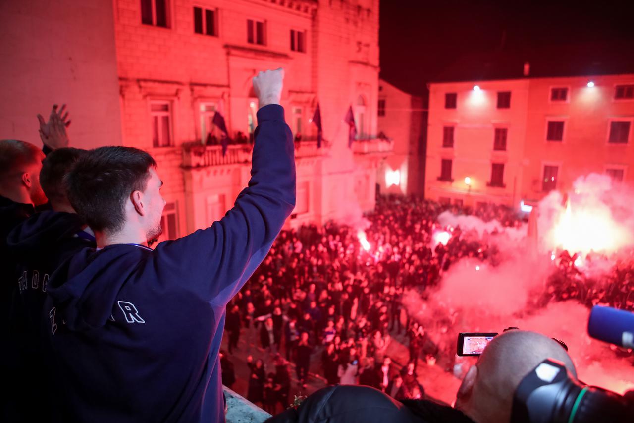 Zadar: Doček košarkaša Zadra nakon osvojenog kupa