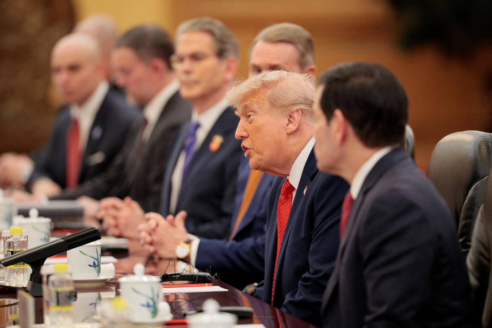 U.S. President Donald Trump participates in an expanded bilateral meeting with Chinese President Xi Jinping (not pictured) at the Great Hall of the People in Beijing, China, May 14, 2026. REUTERS/Evan Vucci Photo: Evan Vucci/REUTERS