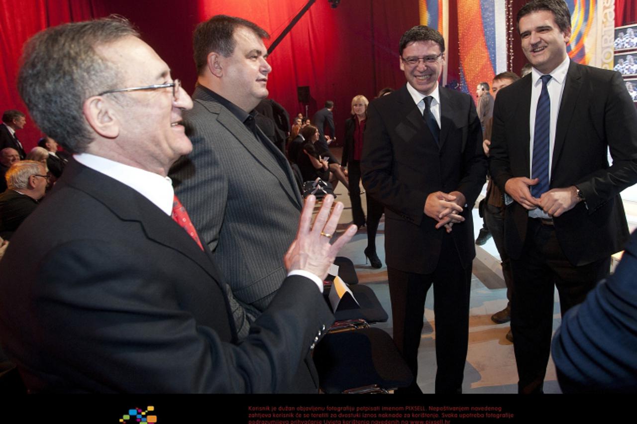 '24.12.2011., Zagreb - Proglasenje najboljih sportasa i sportskih kolektiva za 2011. u izboru Sportskih novosti.  Lino Cervar, Zoran Gobac, Zeljko Jovanovic, Sandi Sola. Photo: Daniel Kasap/PIXSELL'