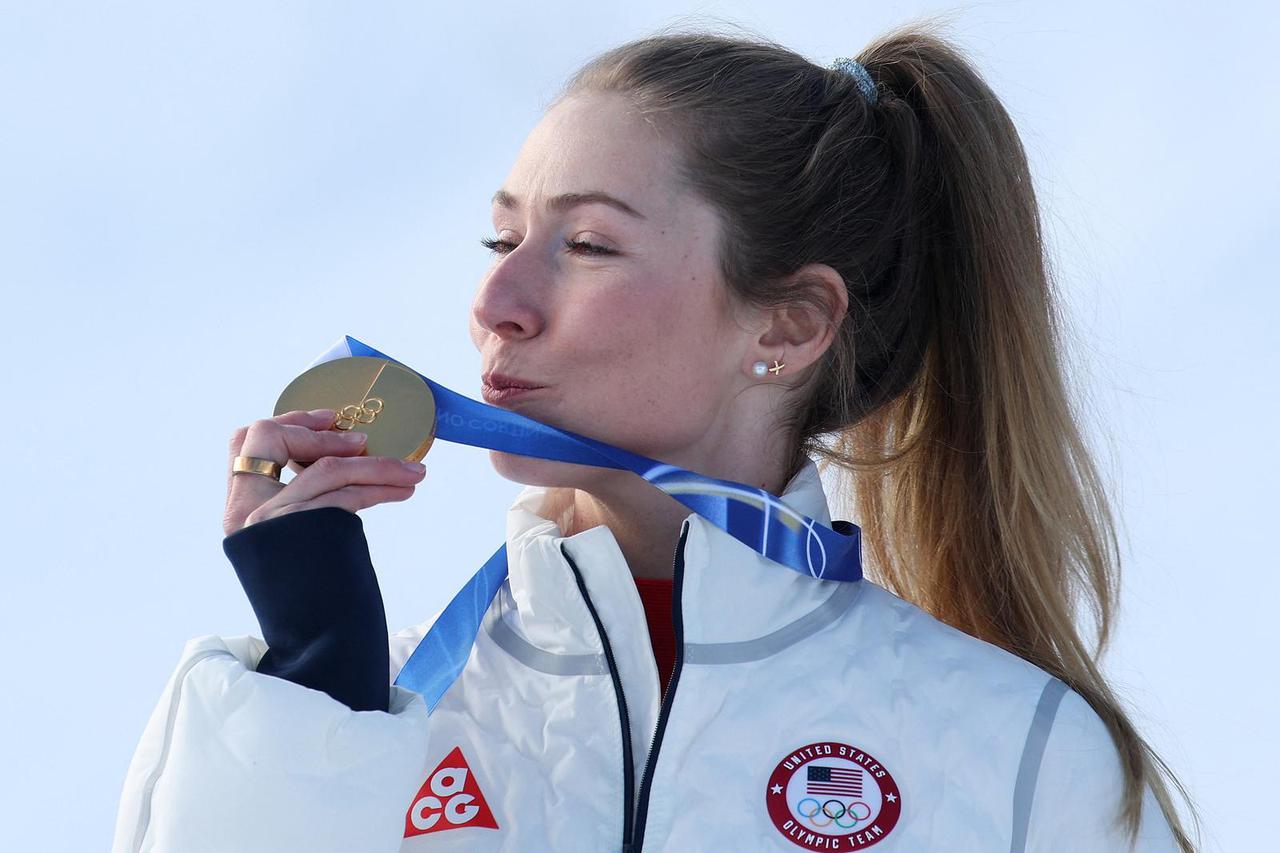 Alpine Skiing - Women's Slalom Victory Ceremony
