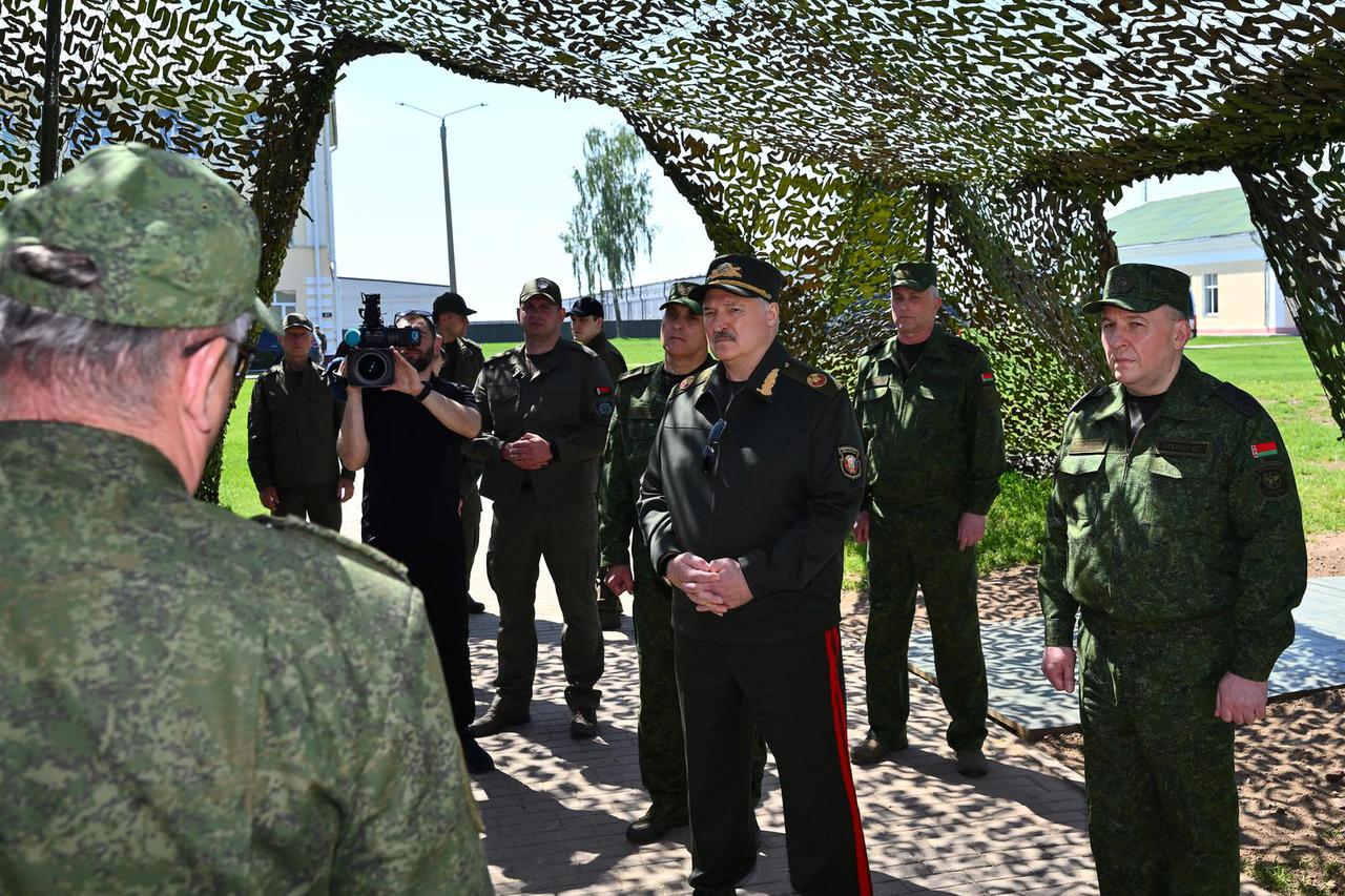 Belarusian President Lukashenko visits a missile brigade in Mogilev region