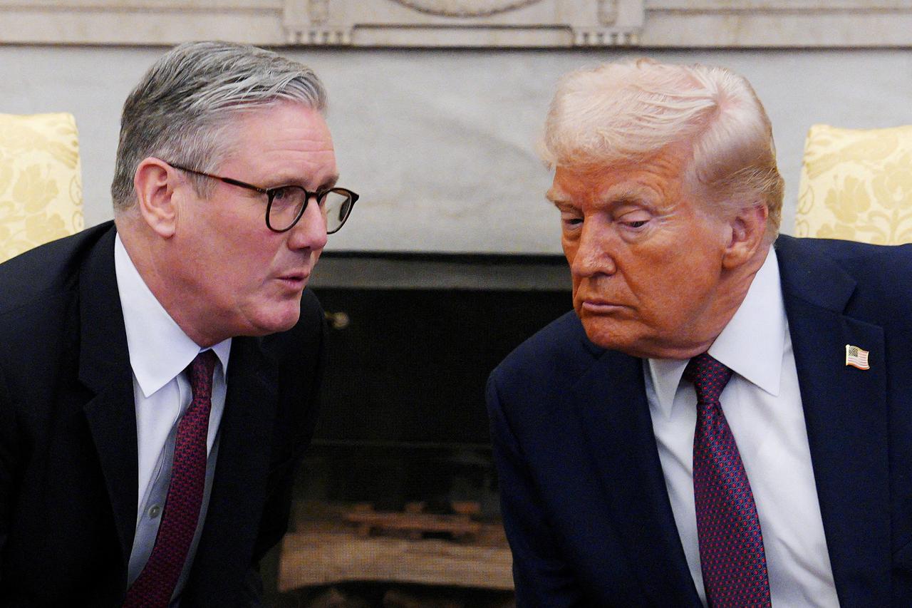 FILE PHOTO: British Prime Minister Starmer meets with U.S. President Trump in Washington
