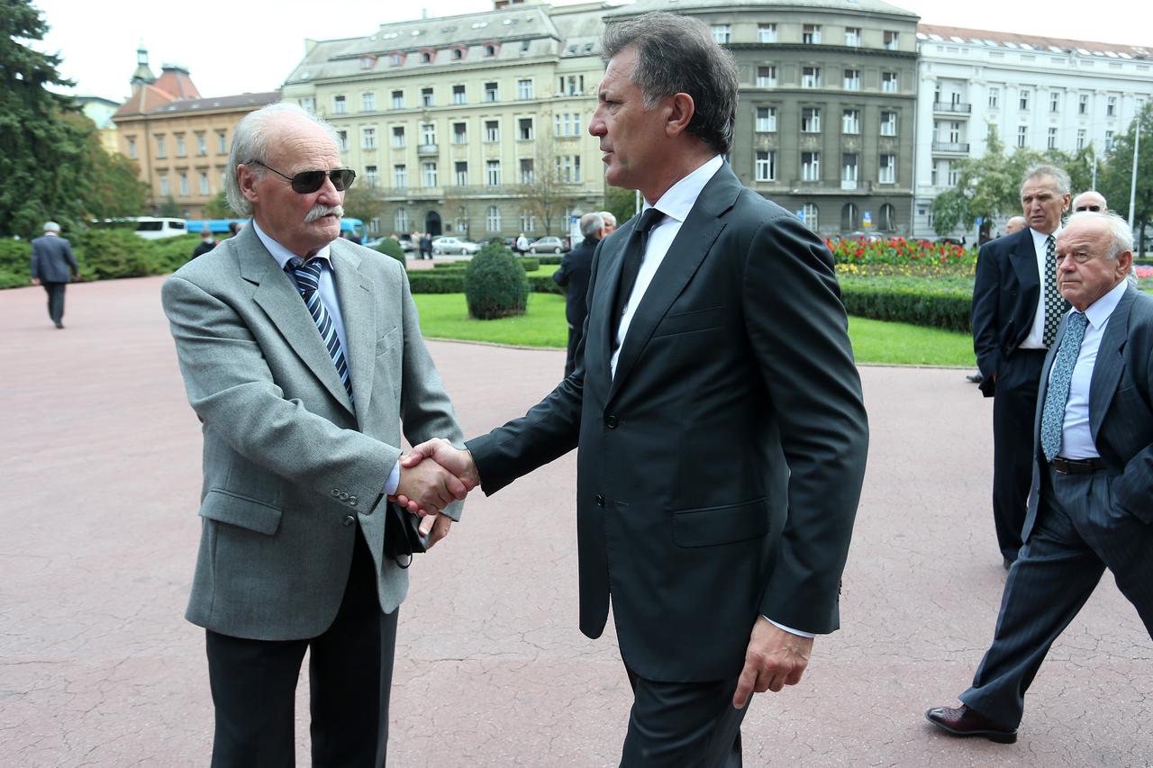 26.09.2013., Zagreb - U muzeju Mimara odrzana je komemoracija za preminulog pocasnog predsjednika Hrvatskog nogometnog saveza Vlatka Markovica. Ilija Loncarevic, Zdravko Mamic. Photo: Sanjin Strukic/PIXSELL