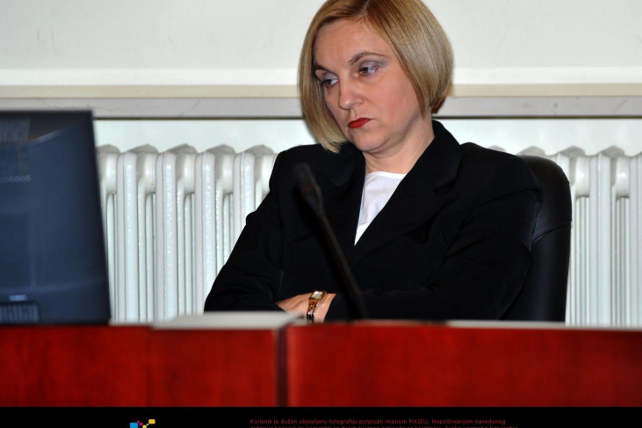 '24.11.2011., Zagreb - Nastavljeno je sudjenje bivsem premijeru Ivi Sanaderu u slucaju Hypo banke i Ina - MOL kod suca Ivana Turudica. Tuziteljica Tamara Laptos. Photo: Marko Lukunic/PIXSELL'