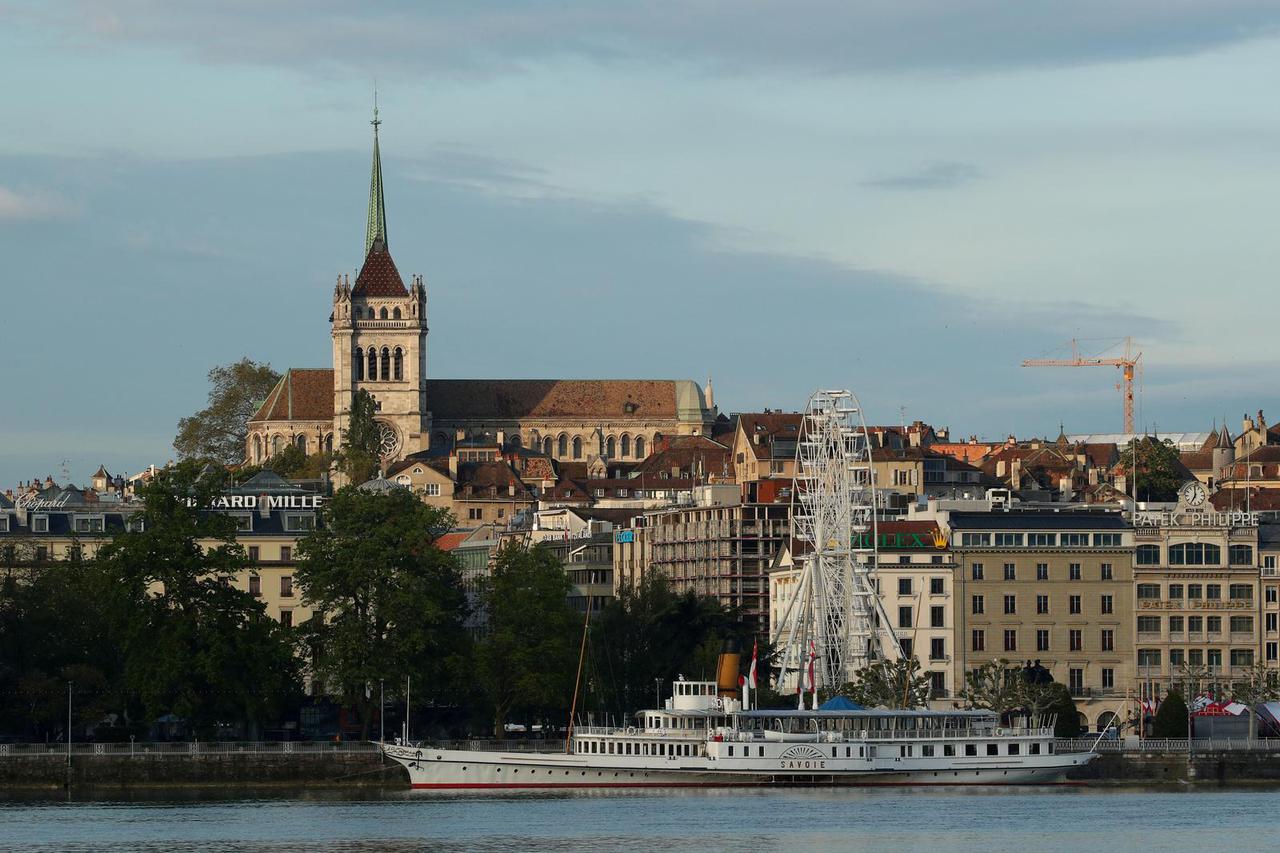 FILE PHOTO: The St. Pierre Cathedral is seen early morning near Lake Leman in Geneva