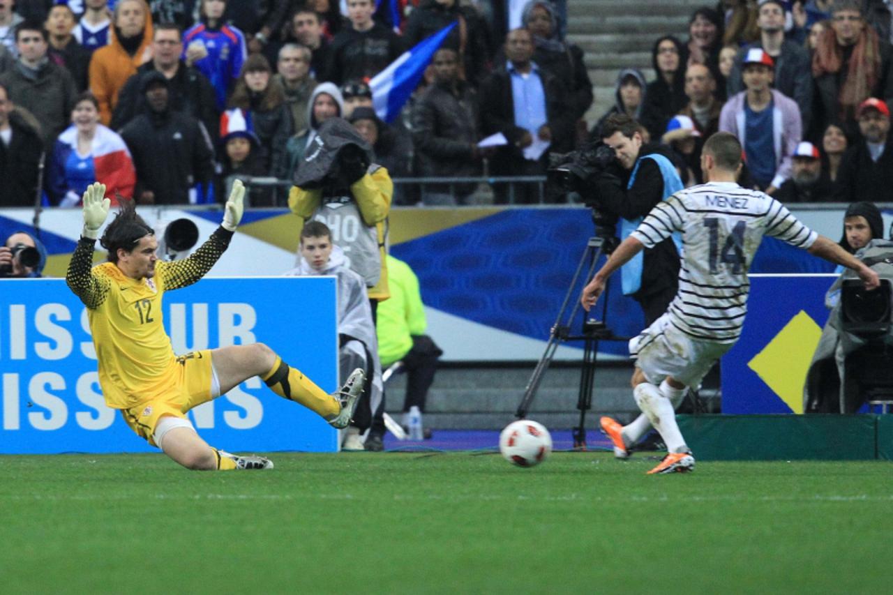 \'29.03.2011., Pariz, Francuska - Prijateljska nogometna utakmica na stadionu Stade de France izmedju Francuske i Hrvatske. Vedran Runje. Photo: Antonio Bronic/PIXSELL\'