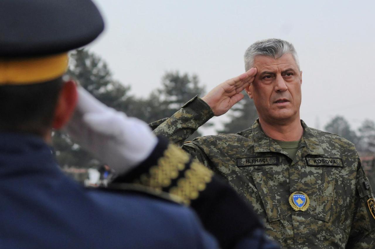 FILE PHOTO: Kosovo's President Hashim Thaci attends a ceremony of security forces