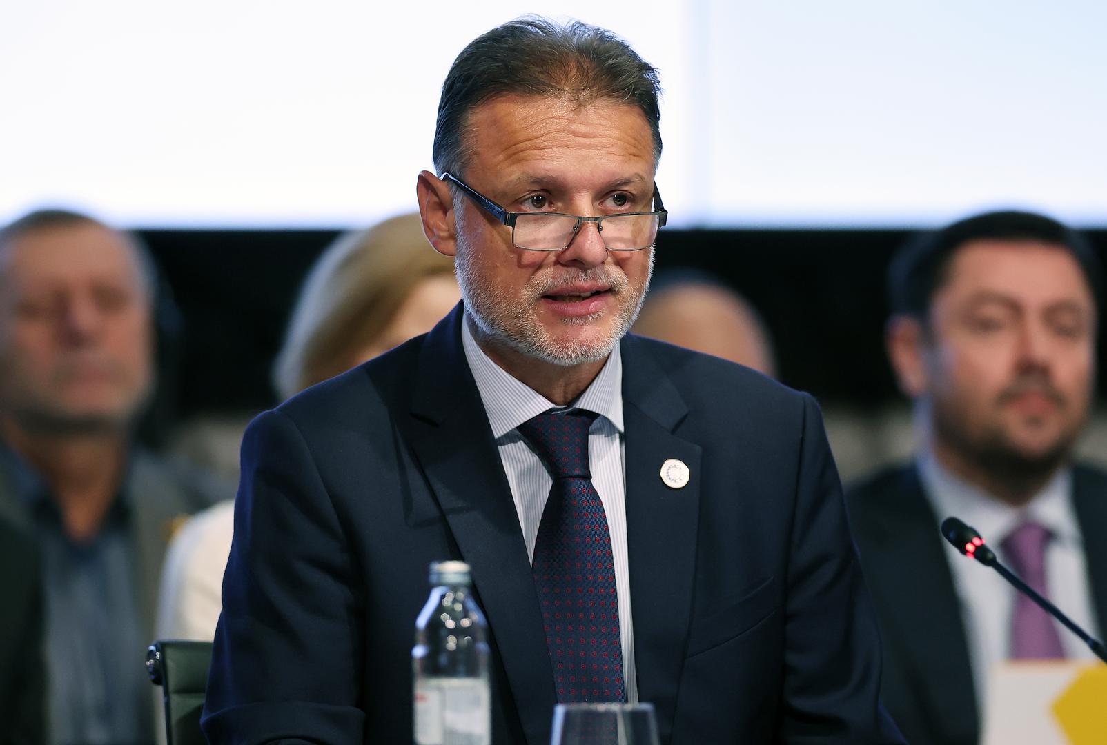 25.10.2022., Zagreb - Predsjednik Ukraine Volodimir Zelenski obratio se sudionicima Prvog parlamentarnog summita Međunarodne krimske platforme. Gordan Jandrokovic Photo: Damir Sencar/HINA/POOL/PIXSELL