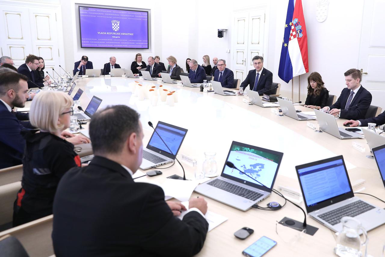 Vlada RH na sjednici o suzbijanju koronavirusa u Republici Hrvatskoj