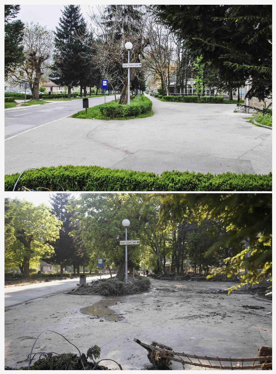 Bosna objekti prije i poslije poplava