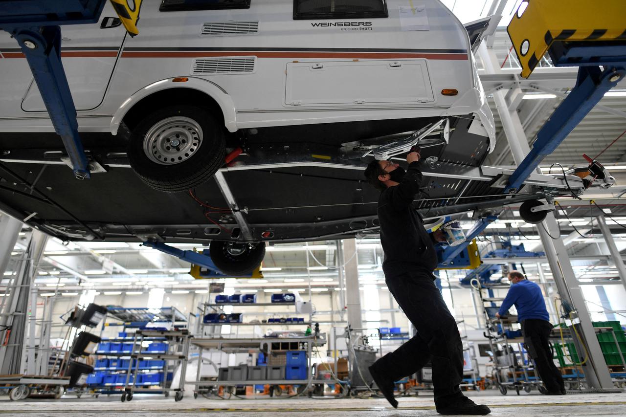 FILE PHOTO: FILE PHOTO: Workers assemble caravans at the Knaus-Tabbert AG factory in Jandelsbrunn, Germany