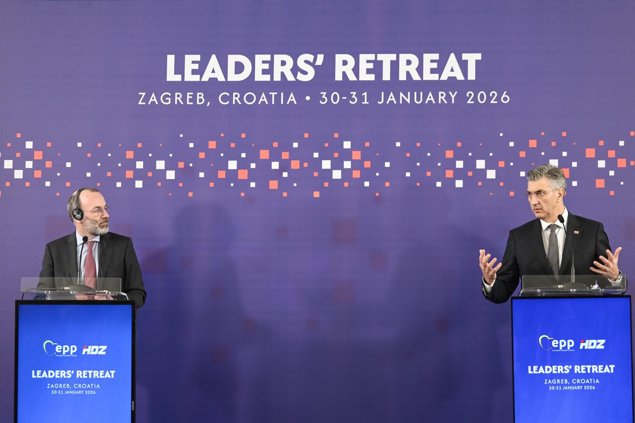 Zagreb: Konferencija za medije predsjednika EPP-a  Manfreda Webera i predsjednika HDZ-a i Vlade RH Andreja Plenkovića.