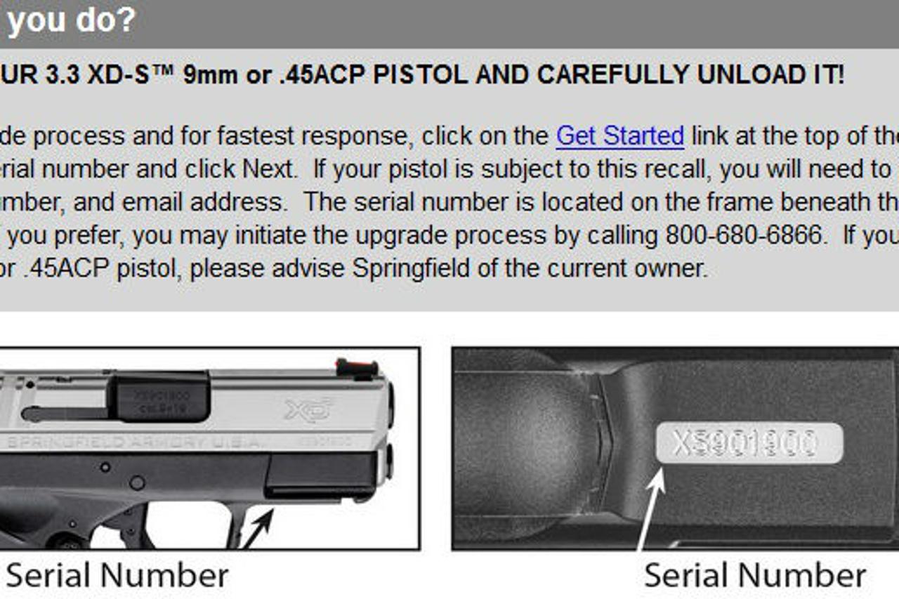 Springfield Armory pozvao vlasnike pištolja Springfield XD-S  da ga donesu na popravak