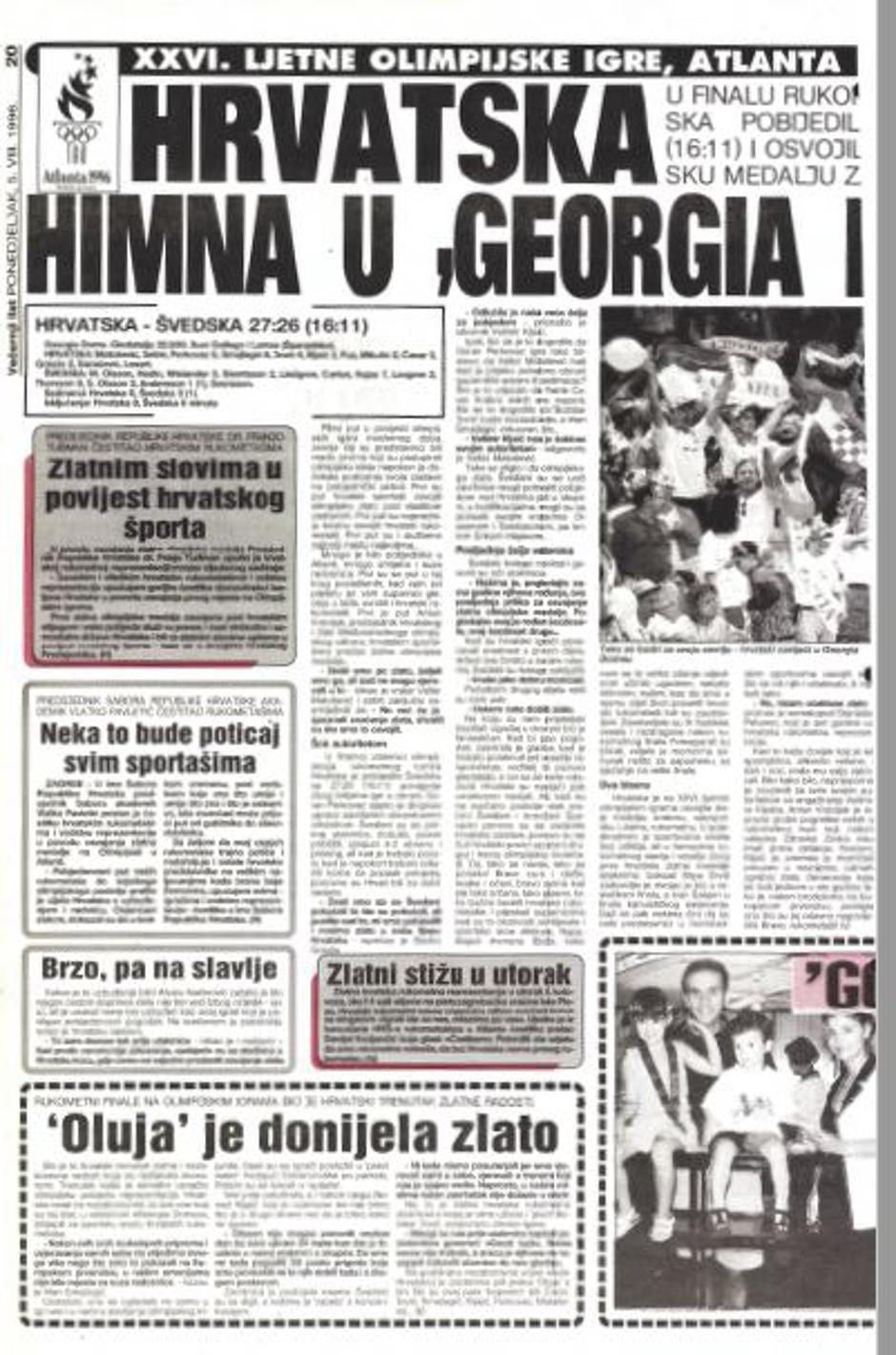 Novinske naslovnice 'Zlato u Atlanti'