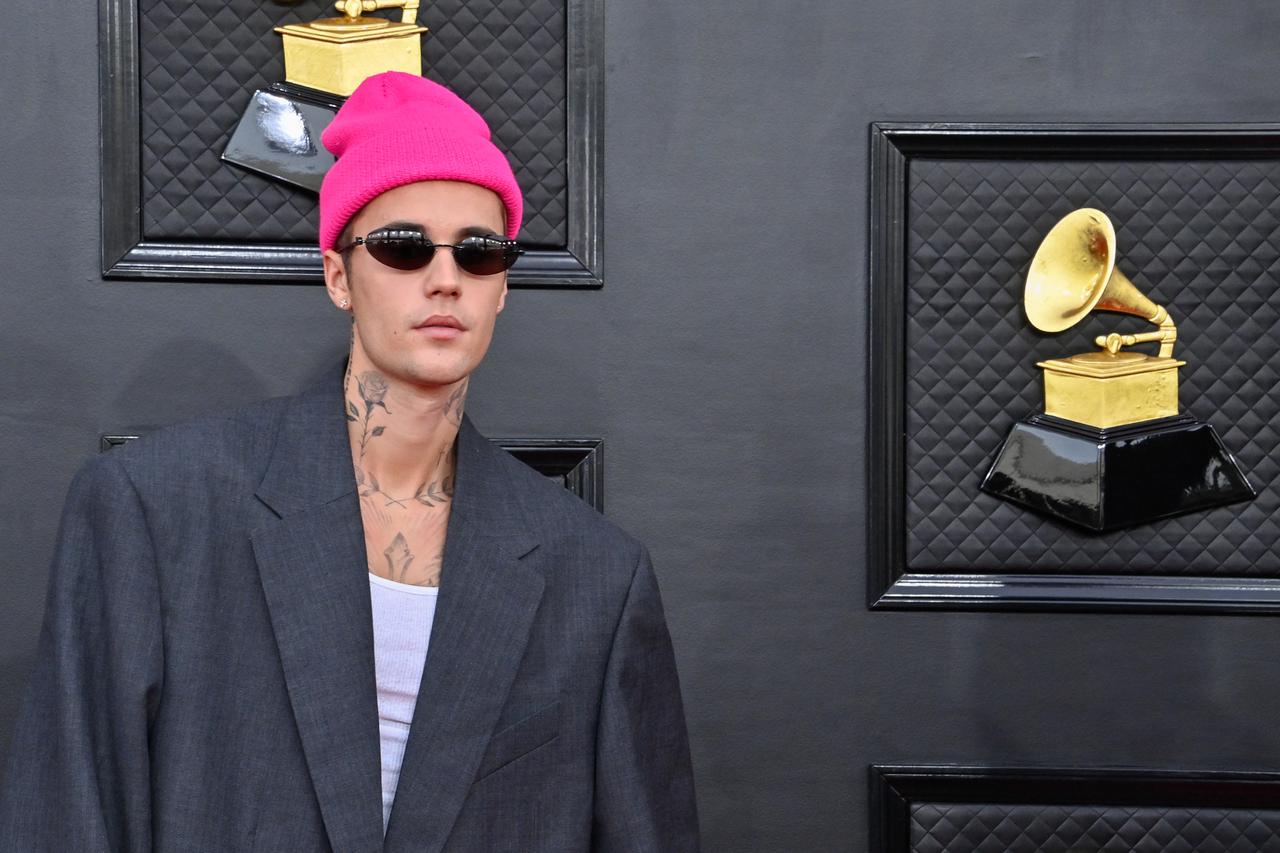 Justin Bieber Arrives for the 64th Grammy Awards in Las Vegas