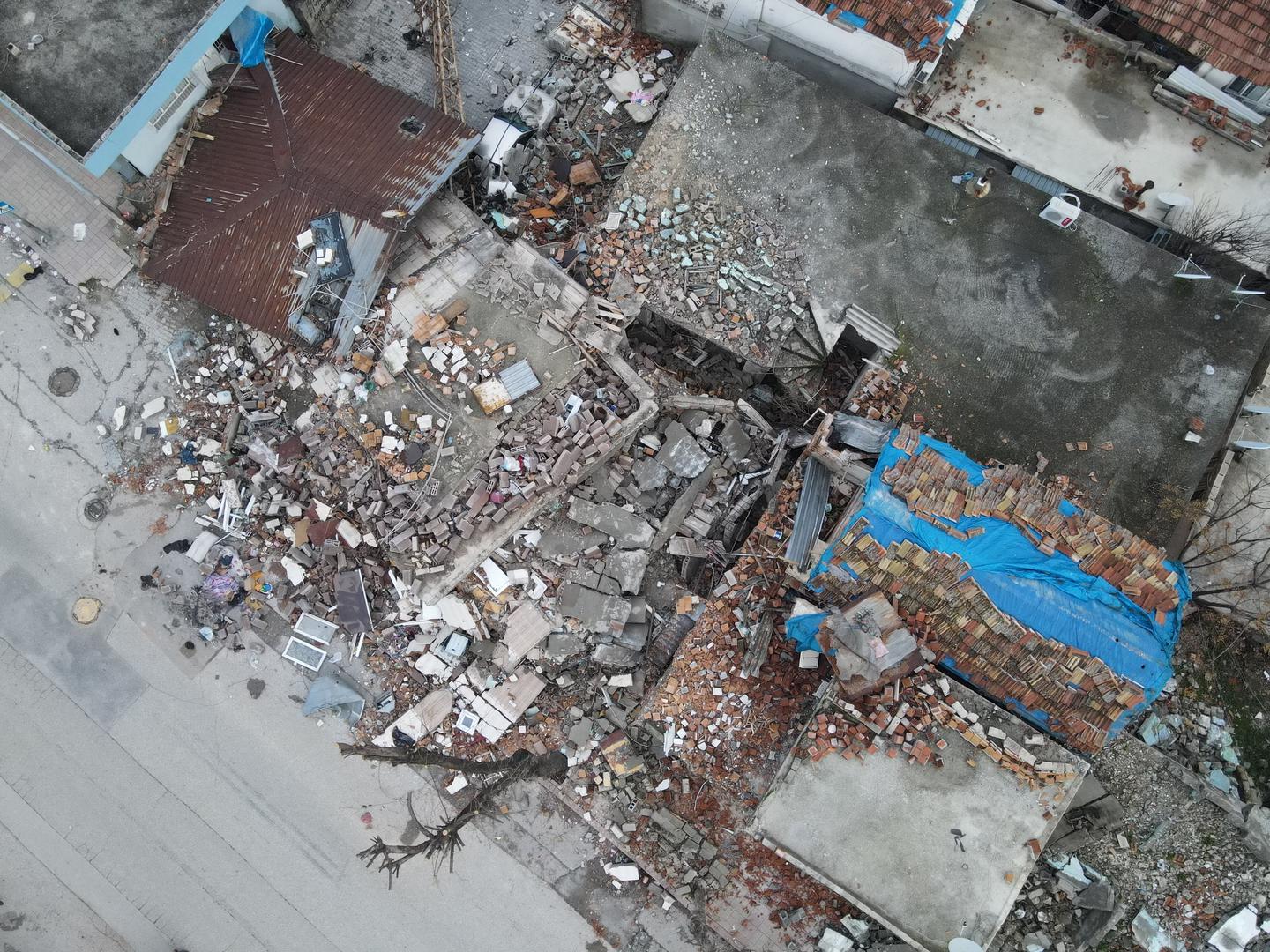 Drone view of the Emek district of Hatay city in south Turkey after earthquake on February 7, 2023. A powerful earthquake has hit a wide area in south-eastern Turkey, near the Syrian border, killing more than 7000 people and trapping many others. Photo by Serdar Ozsoy/Depo Photos/ABACAPRESS.COM Photo: Depo Photos/ABACA/ABACA