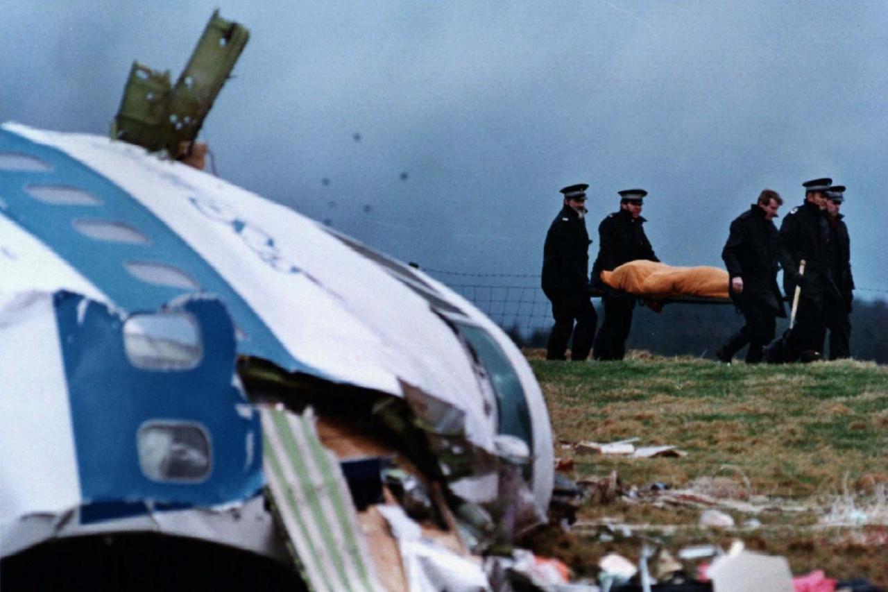 FILE PHOTO: FILE PHOTO SHOWS POLICE STRETCHERING VICTIM FROM LOCKERBIE AIR DISIASTER.