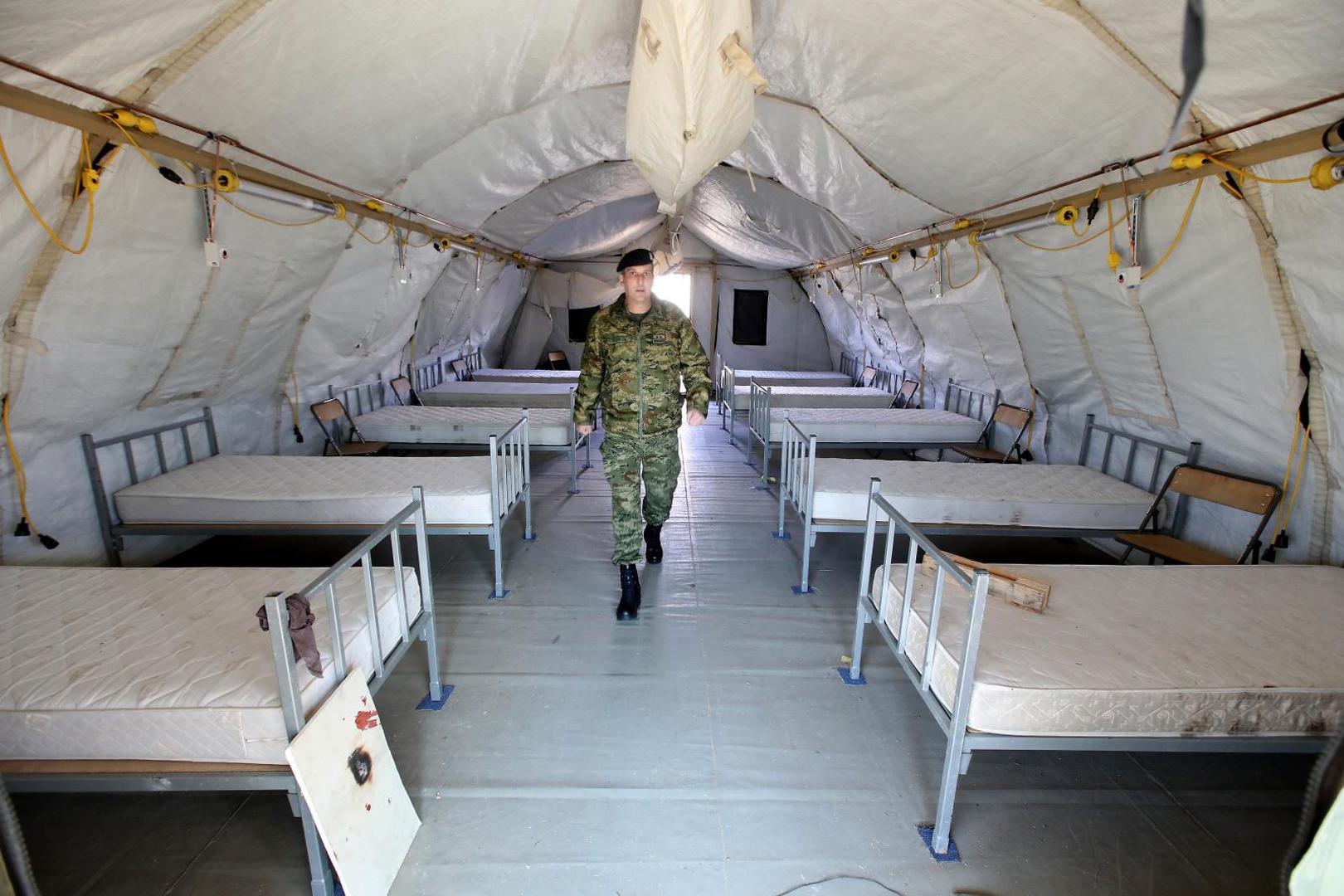 01.04.2020. Zagreb - Satori koji je Hrvatska vojska pripremila za oboljele od koronavirusa u sklopu bolnice Dubrava.
Photo: Boris Scitar/Vecernji list/PIXSELL