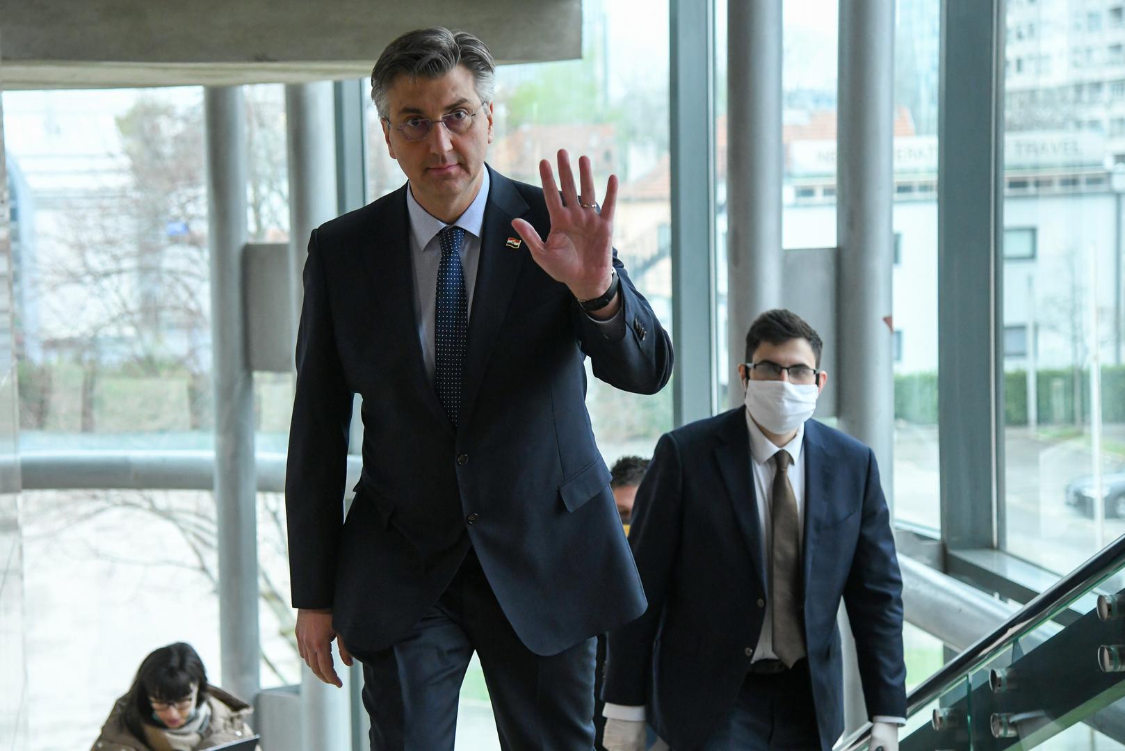 26.03.2020., Zagreb - U zgradi Nacionalne i sveucilisne knjiznice odrzana je 216. sjednica Vlade. Predsjednik VLade Andrej Plenkovic Photo: Josip Regovic/PIXSELL