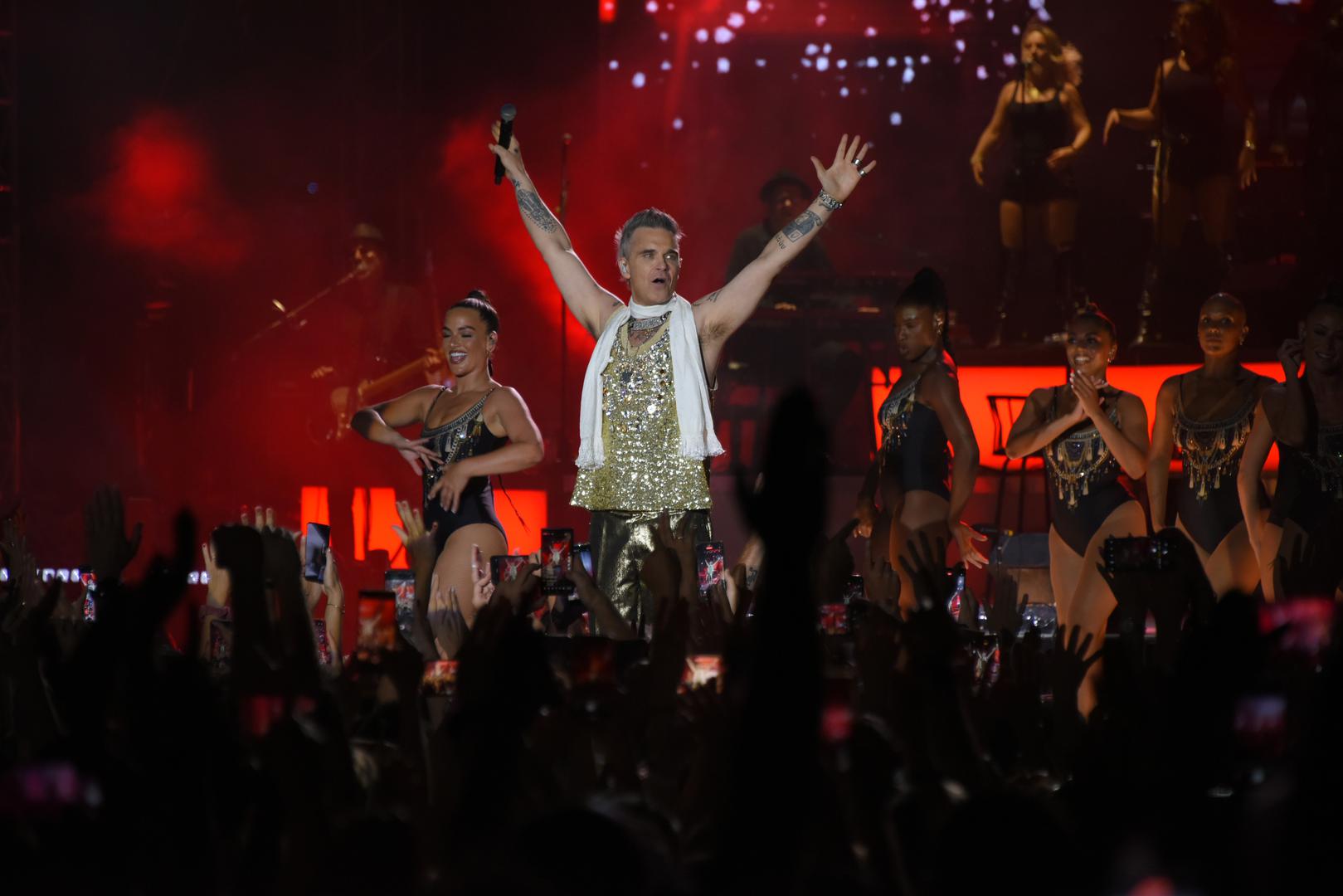27.06.2023., Pula - Robbie Williams odrzao je svoj prvi od dva koncerta u Puli. Photo: Sasa Miljevic/PIXSELL