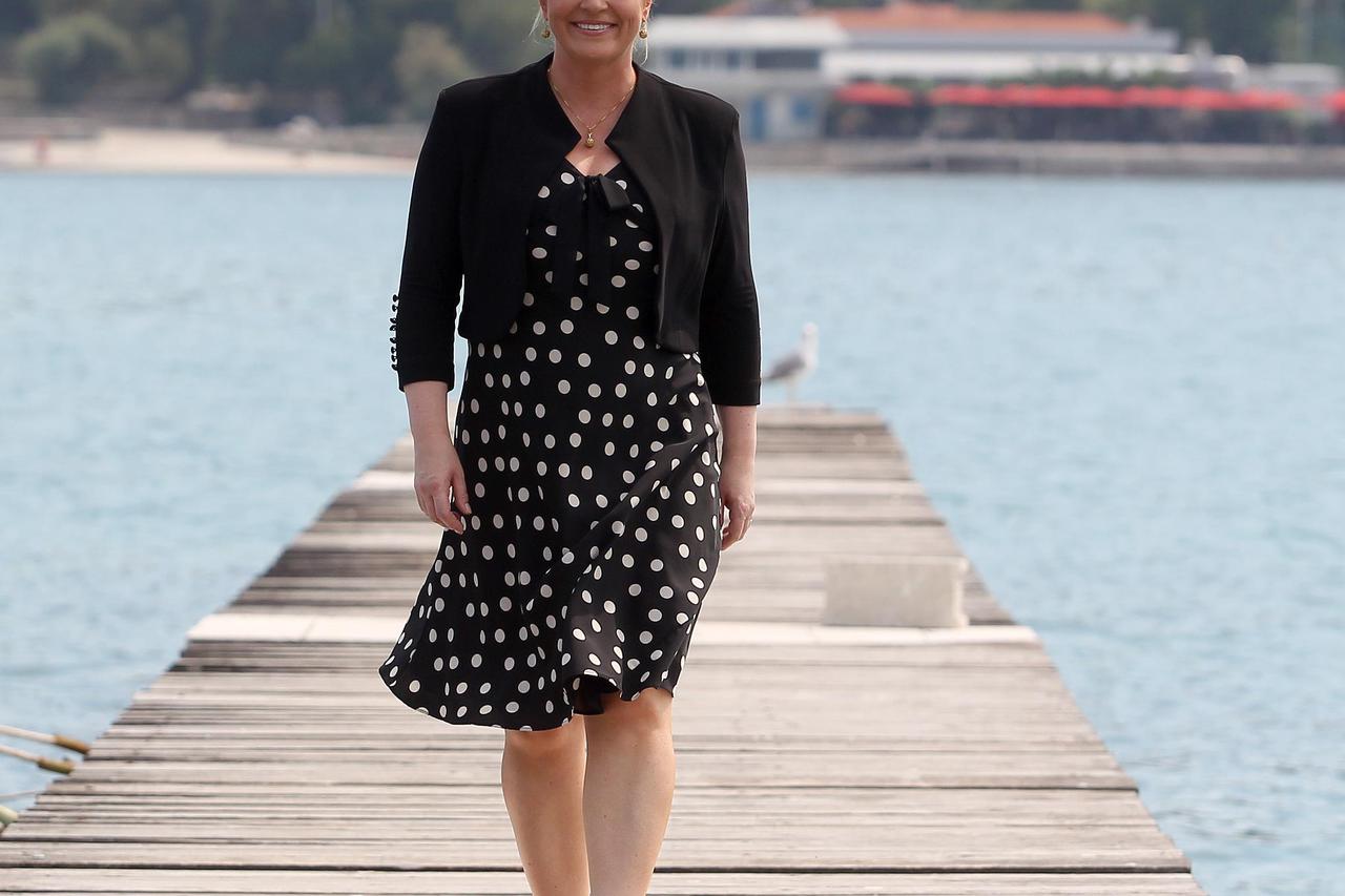 10.08.2015. Split- Predsjednica Republike Hrvatske Kolinda Grabar Kitarovic u ratnoj luka Lora. Photo: Boris Scitar/Vecernji list